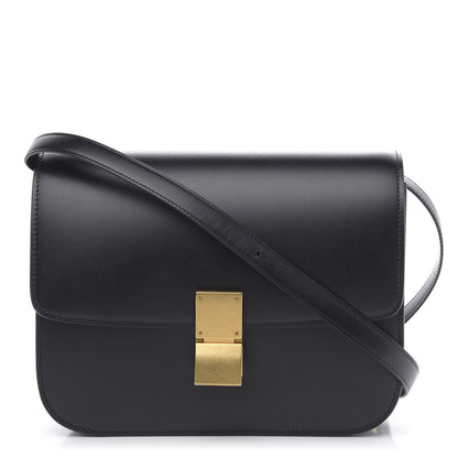 Celine Box Calfskin Medium Classic Box Flap Bag Black 1 of 11