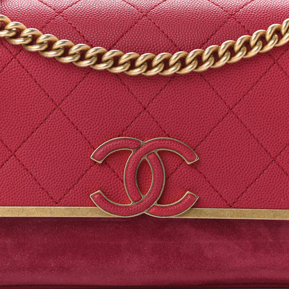 Chanel Grained Calfskin Stitched Small Enamel CC Flap Bag Pink 7 of 9