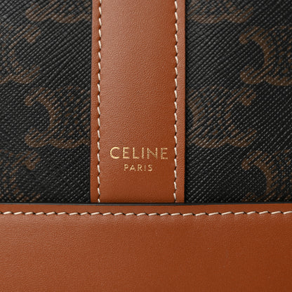 Celine Triomphe Canvas Calfskin Medium Bucket Bag Tan 6 of 9
