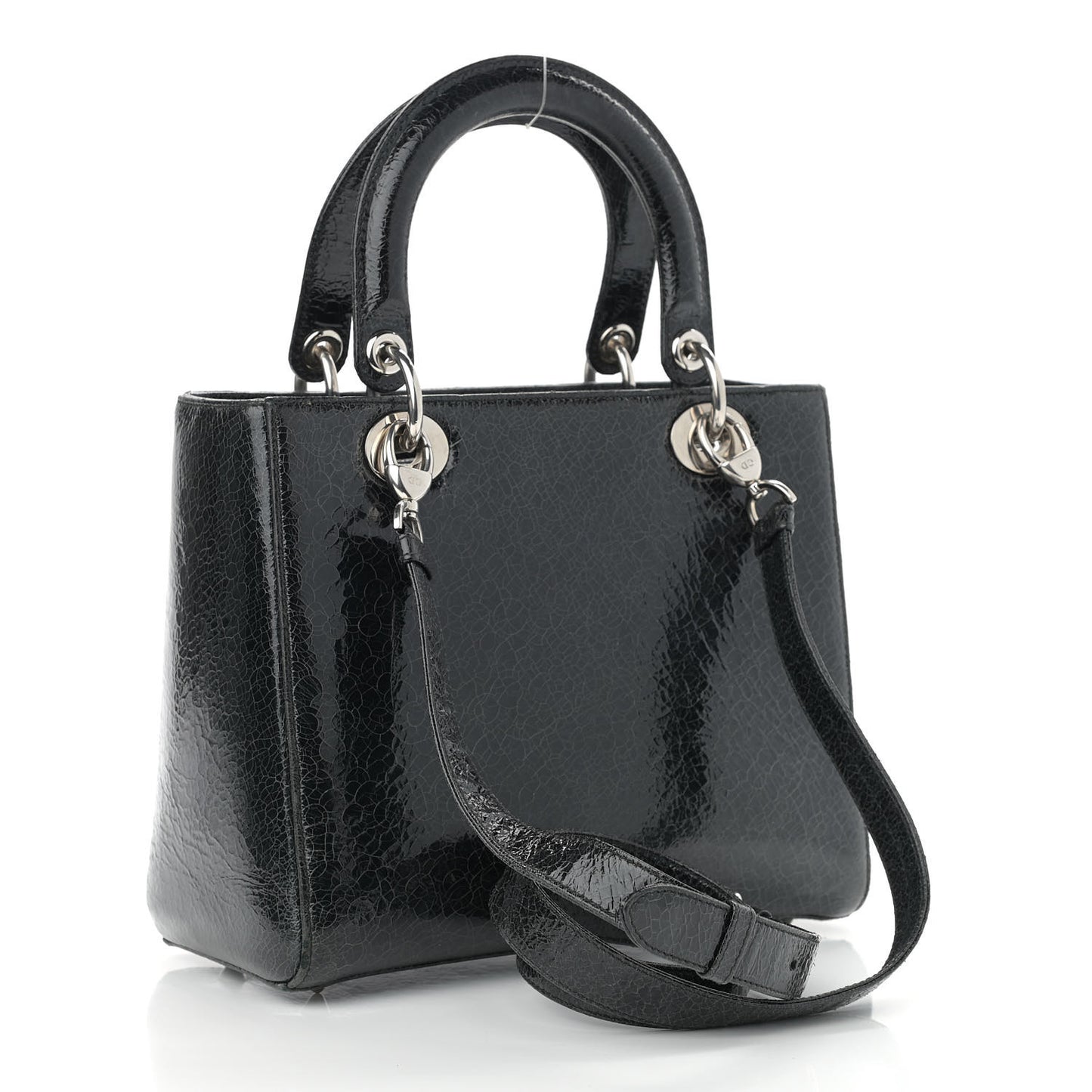 Ceramic Effect Deerskin Jeweled Swan Lady Dior Black