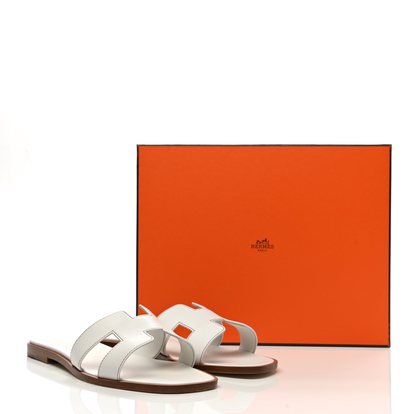Box Calfskin Oran Sandals 39.5 White