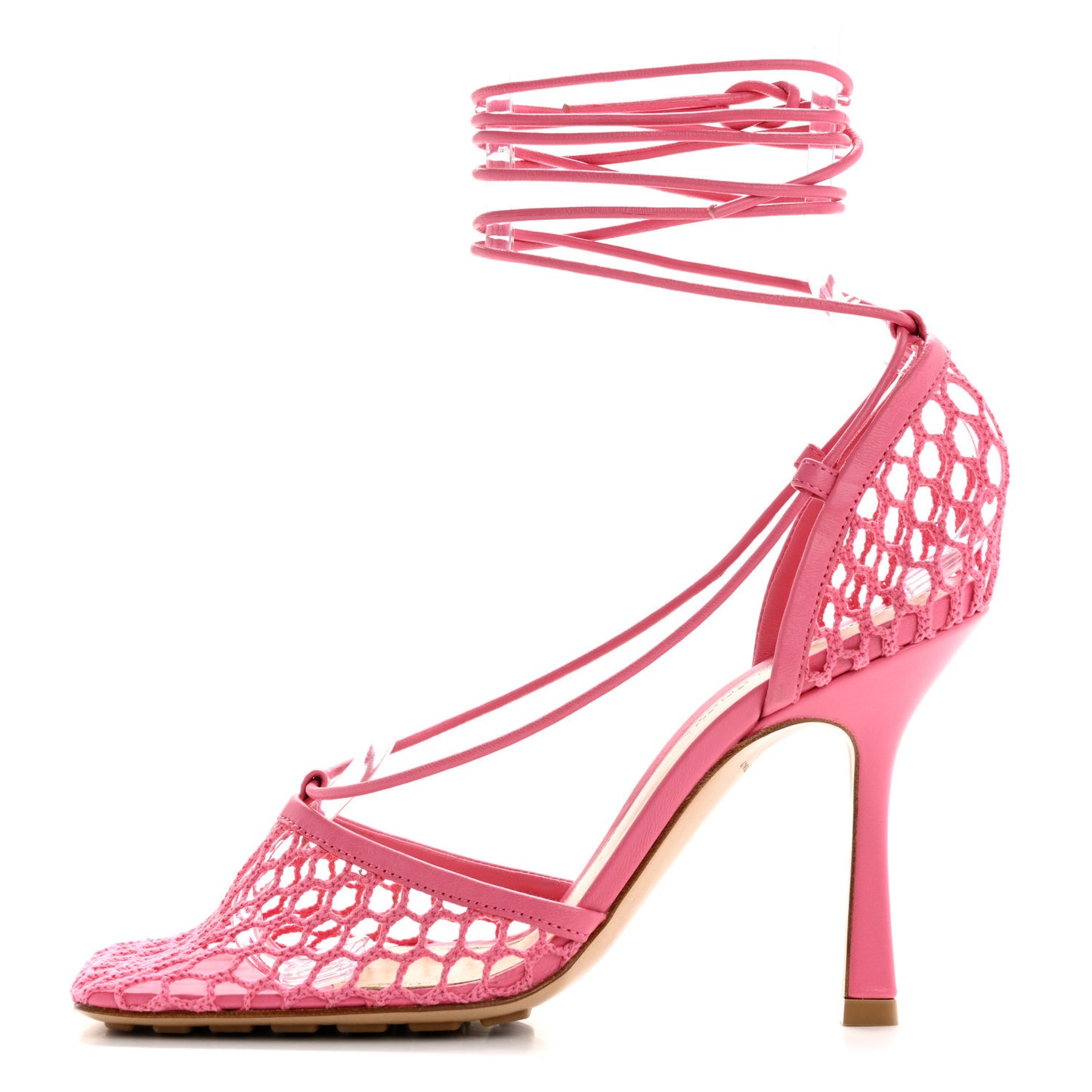 Mesh Nappa Stretch Ankle Tie 90mm Sandals 37 Azalea