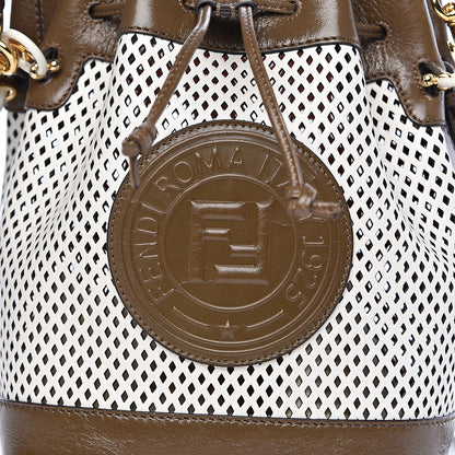 Fendi Vitello Liberty Glossy Lambskin F is Fendi Perforated Large Mon Tresor Bucket Bag White Ice Rust Maya 9 of 11