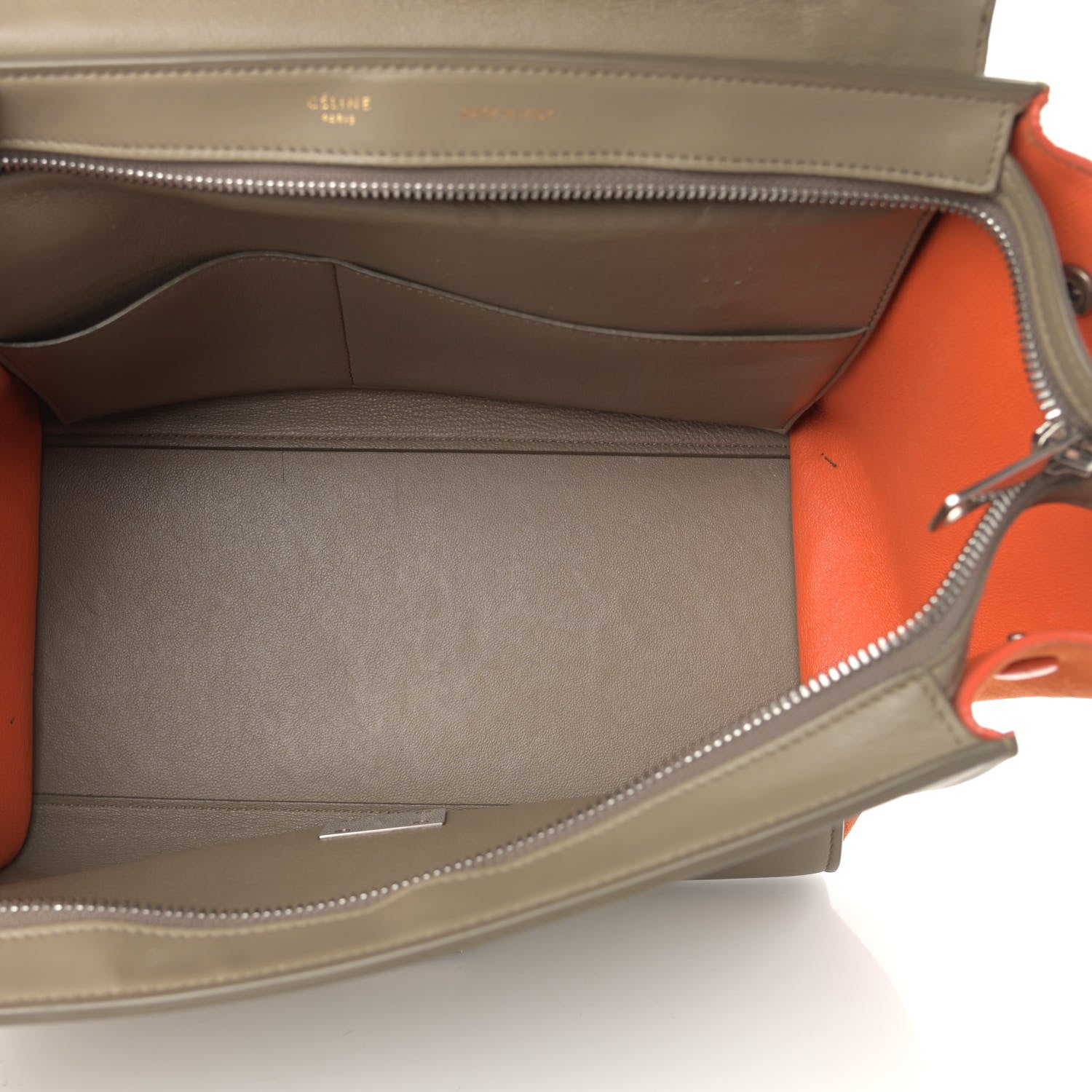 Celine Smooth Calfskin Suede Small Tri-Color Trapeze Orange 5 of 22