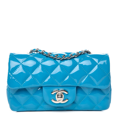 Chanel Patent Quilted Extra Mini Flap Turquoise 1 of 10