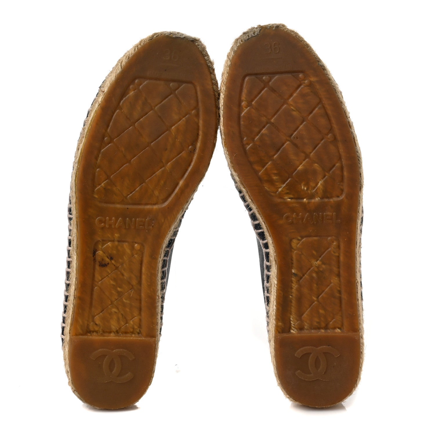 Chanel Lambskin CC Espadrilles 36 Navy Black 5 of 9