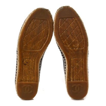 Chanel Lambskin CC Espadrilles 36 Navy Black 5 of 9