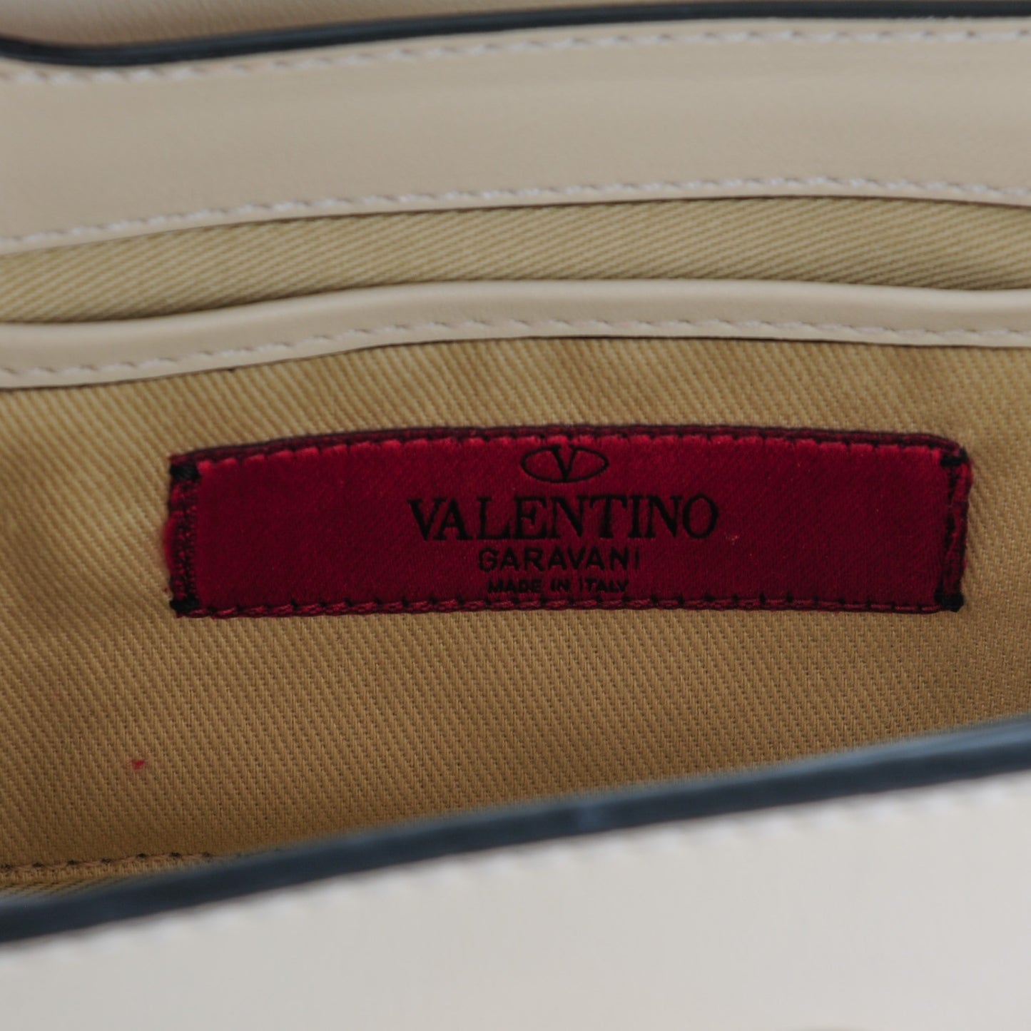 Vitello Small Rockstud Flap Saddle Bag Ivory