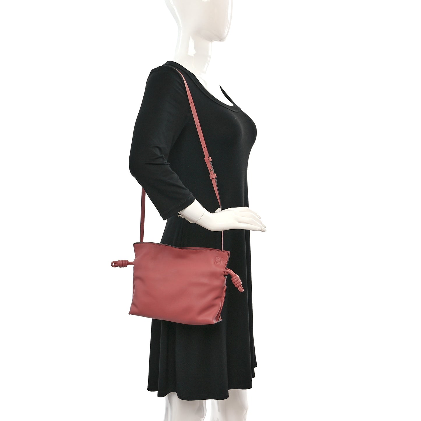 Calfskin Mini Flamenco Knot Clutch Pink