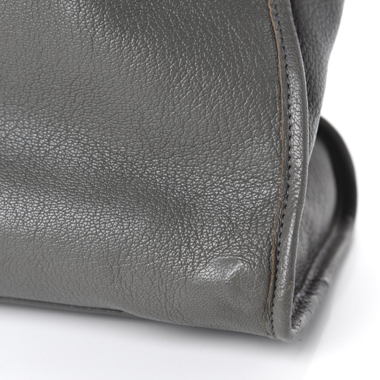 Chevre Gold Metallic Edge Hardware City Gris Acier