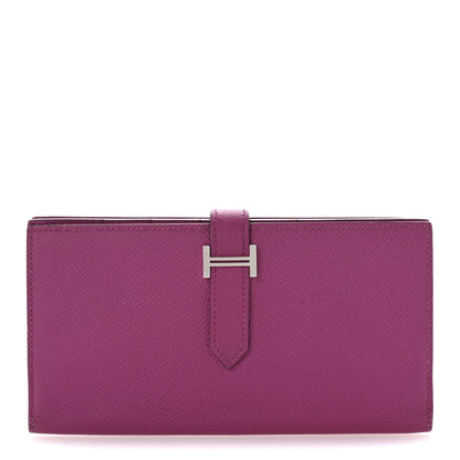 Hermes Epsom Bearn Gusset Wallet Rose Pourpre 1 of 11