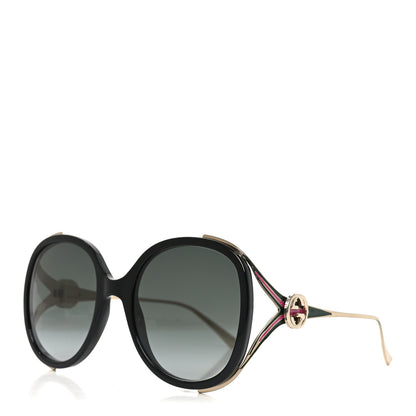 Gucci Round Frame Injected GG0226S Sunglasses Black 1 of 7