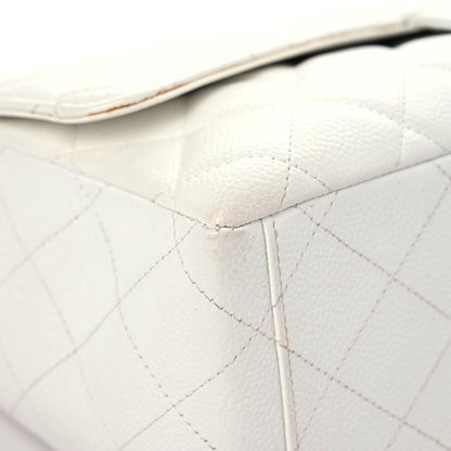 Chanel Caviar Quilted Maxi Single Flap White 5 of 22