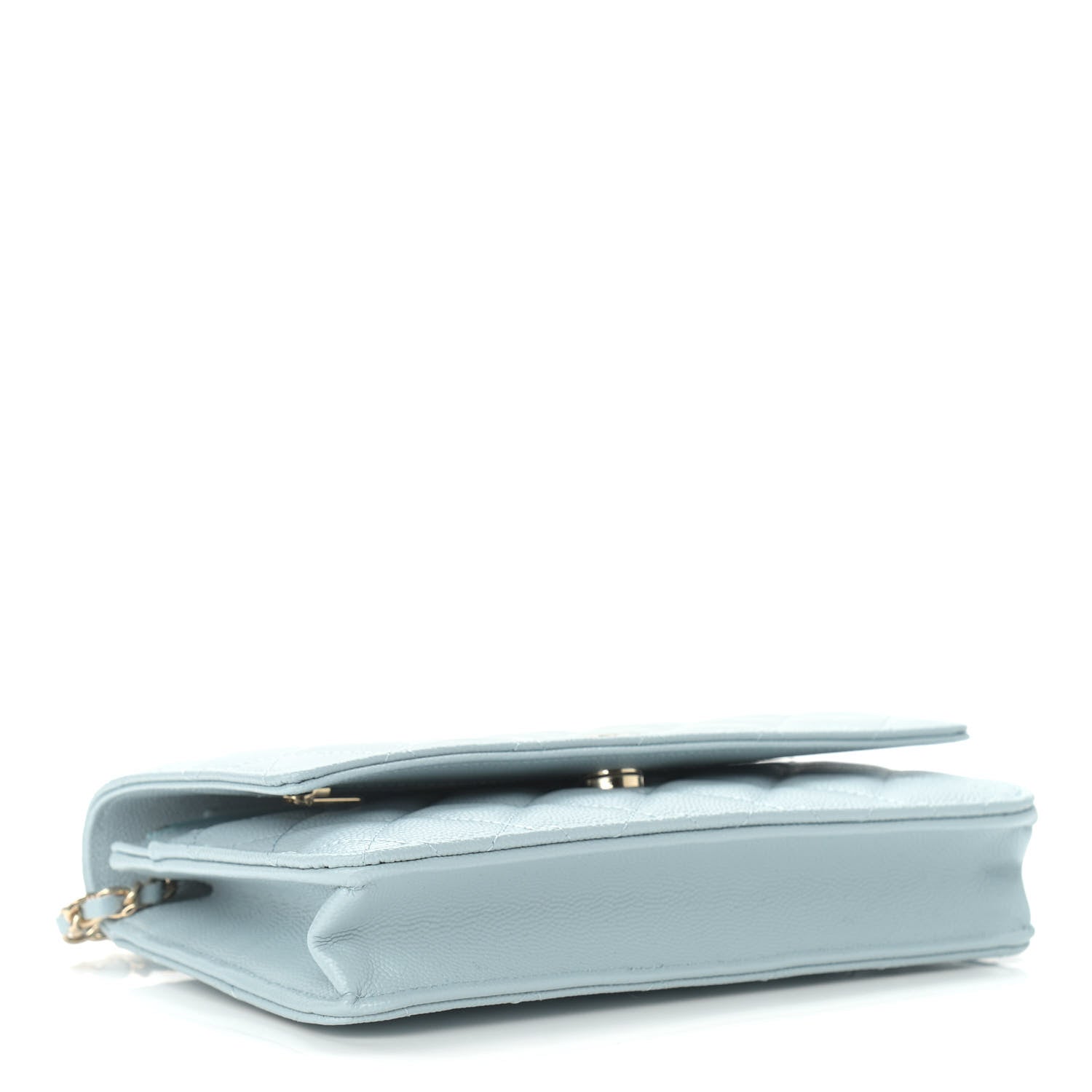 Chanel Caviar Quilted Wallet On Chain WOC Light Blue 3 of 9