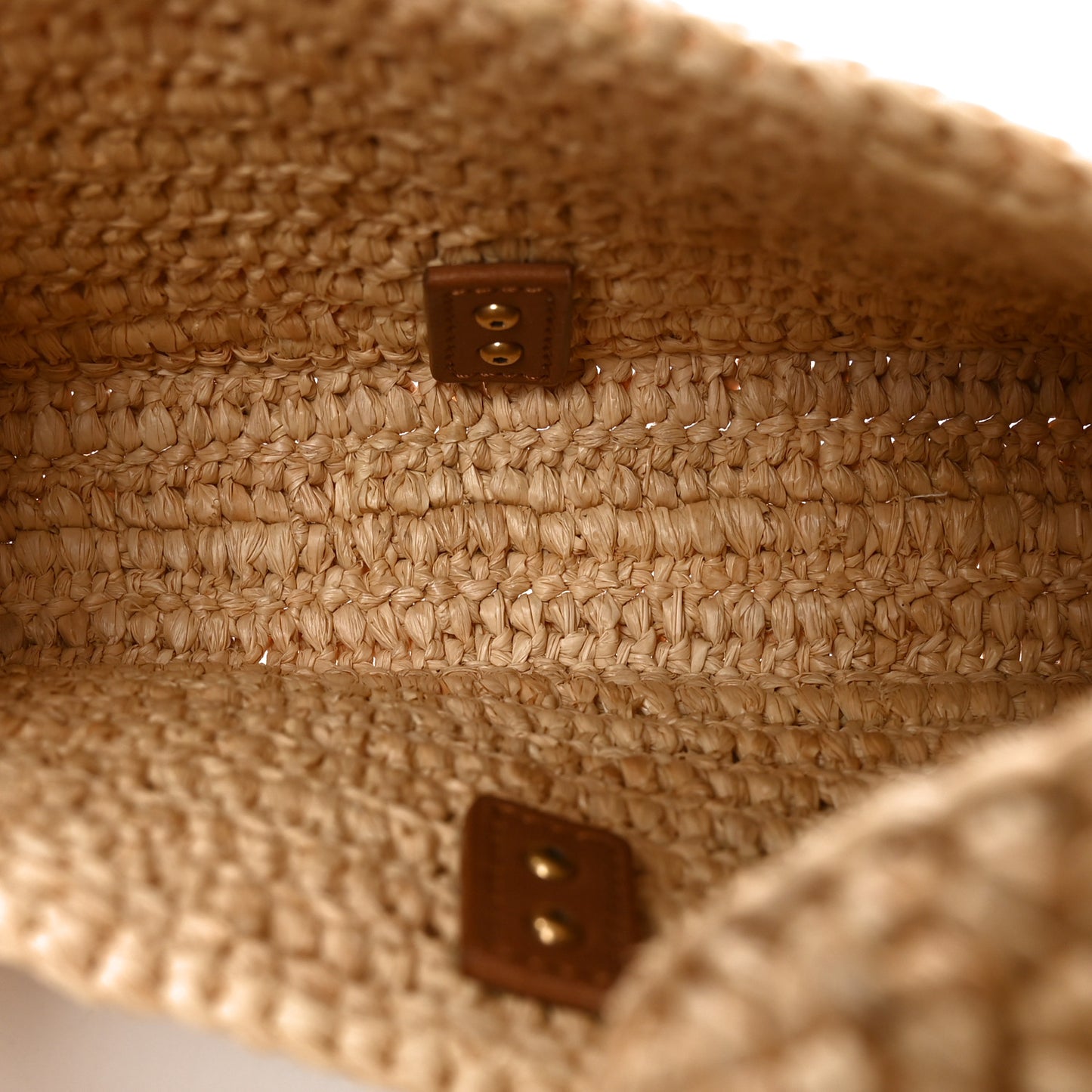 Raffia Calfskin Le 5 A 7 Mini Hobo Natural Brick