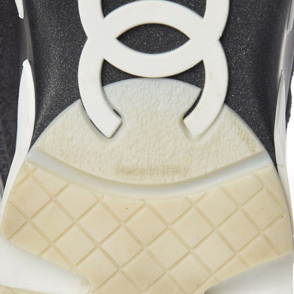 Chanel Suede Calfskin CC Sneakers 38.5 Grey 9 of 15