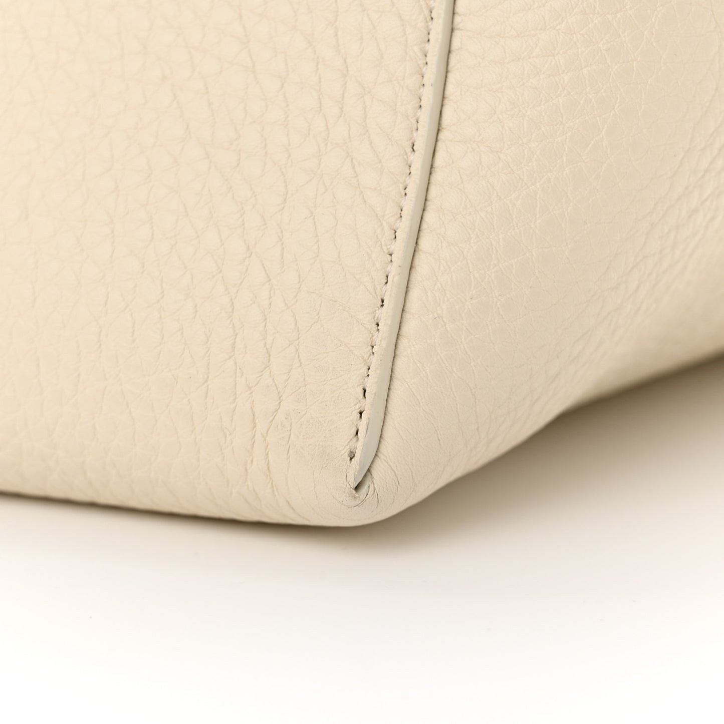 Grained Calfskin Medium N/S Park Tote Ivory