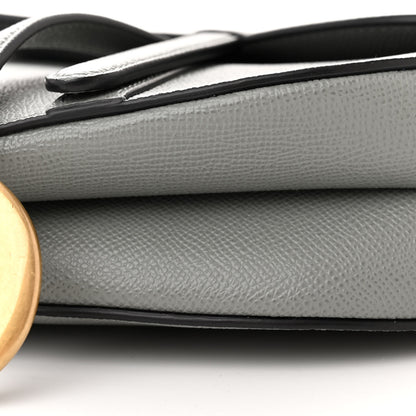 Christian Dior Grained Calfskin Saddle Bag Grey Stone 10 of 10