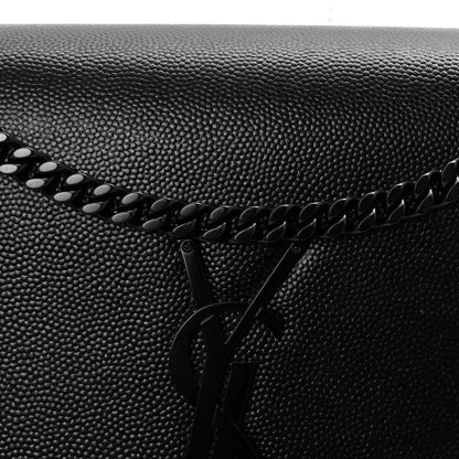 Saint Laurent Grain De Poudre Medium Classic Monogram Monochrome Kate Satchel Black 7 of 9