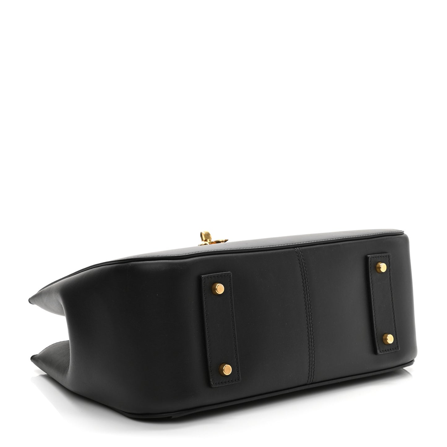 Vitello Barocco Virtus Small Top Handle Shoulder Bag Black