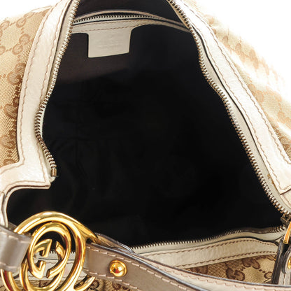 Gucci Monogram Medium Interlocking Hobo Off White 5 of 8