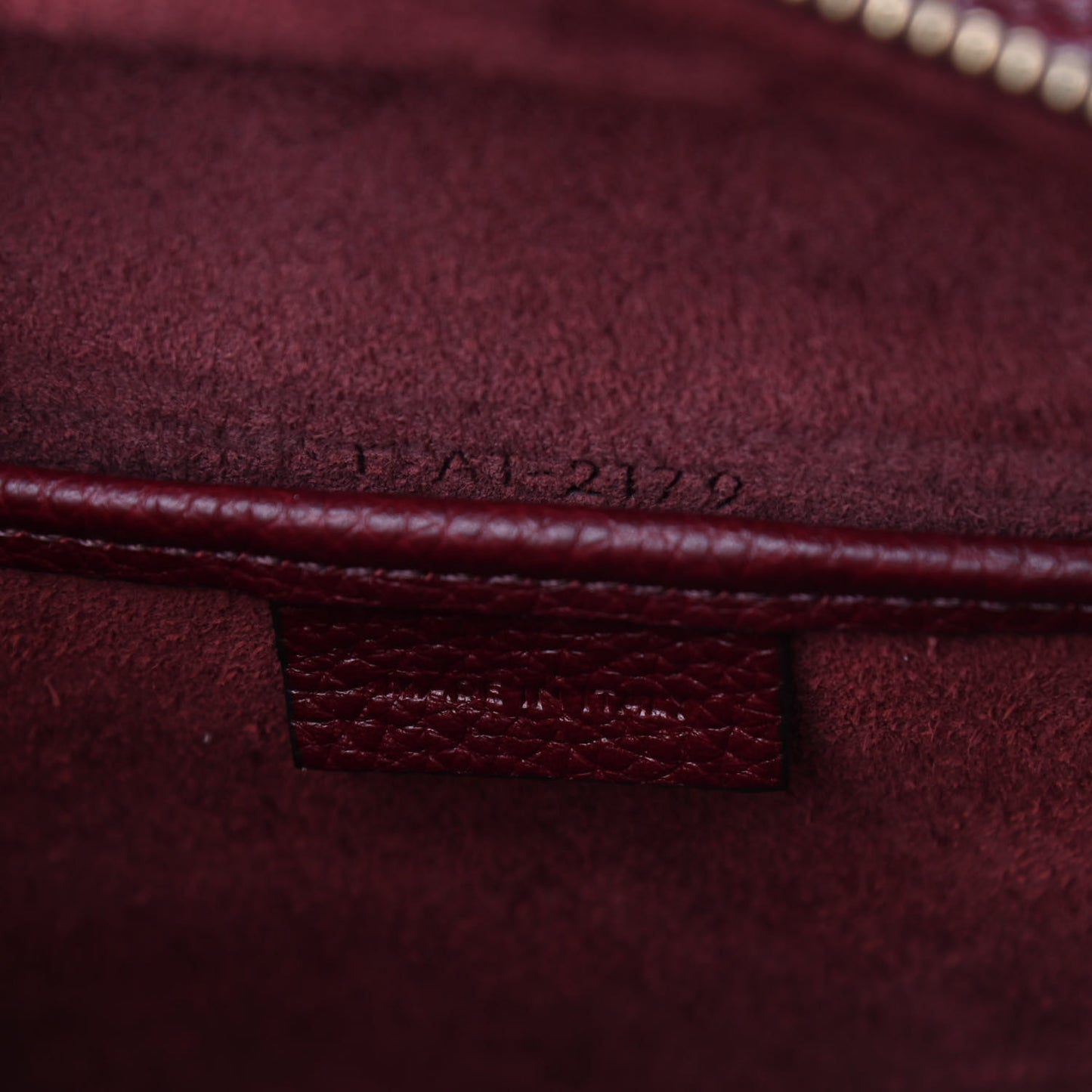 Drummed Calfskin Nano Luggage Burgundy