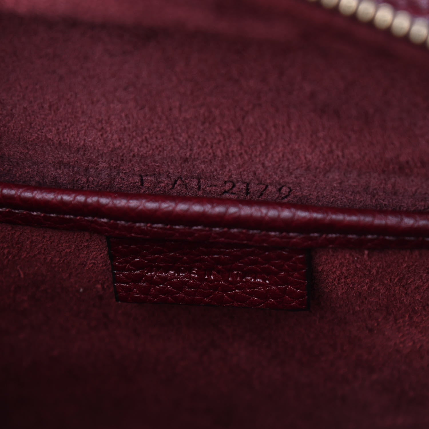 Celine Drummed Calfskin Nano Luggage Burgundy 7 of 10