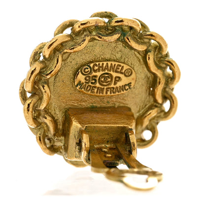 Chanel Round CC Clip On Earrings Gold 4 of 4