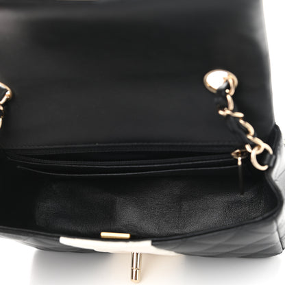 Chanel Lambskin Quilted Mini Rectangular Flap Black White 5 of 11