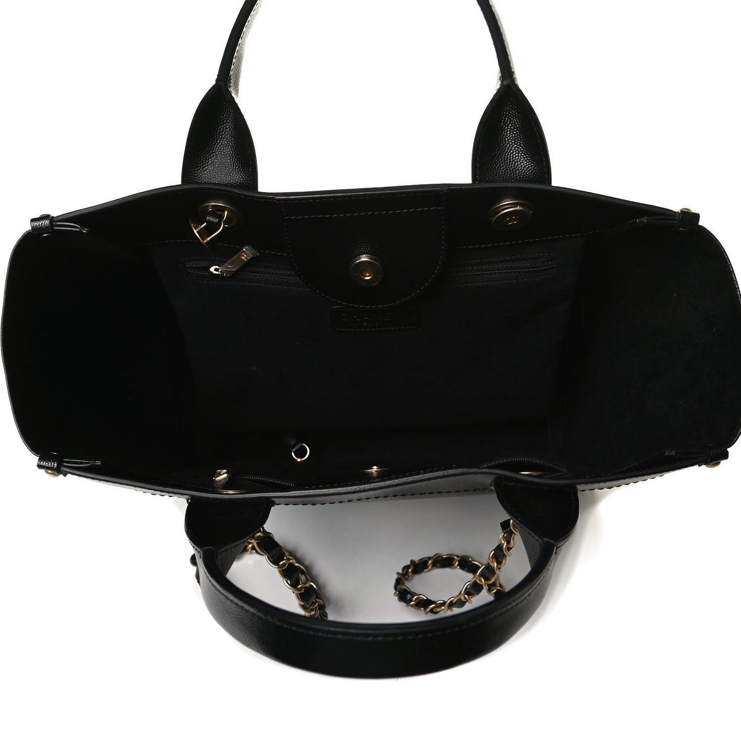 Caviar Small Studded Deauville Tote Black
