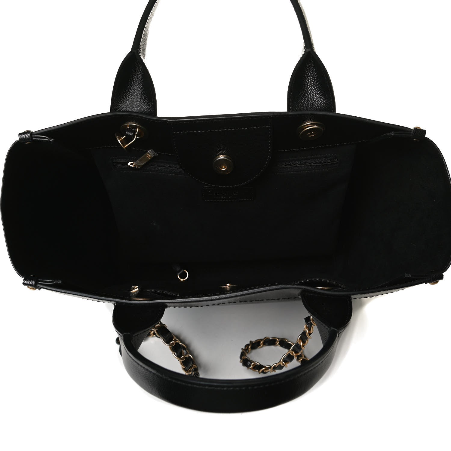 Chanel Caviar Small Studded Deauville Tote Black 5 of 16