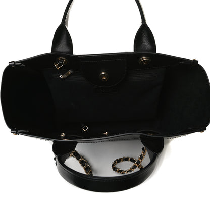 Chanel Caviar Small Studded Deauville Tote Black 5 of 16