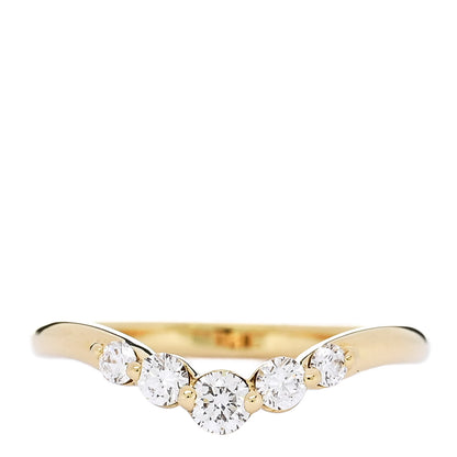 Parker & West by FASHIONPHILE 18K Yellow Gold Diamond .30ctw Curved Band Ring  50 5.25 1 of 9