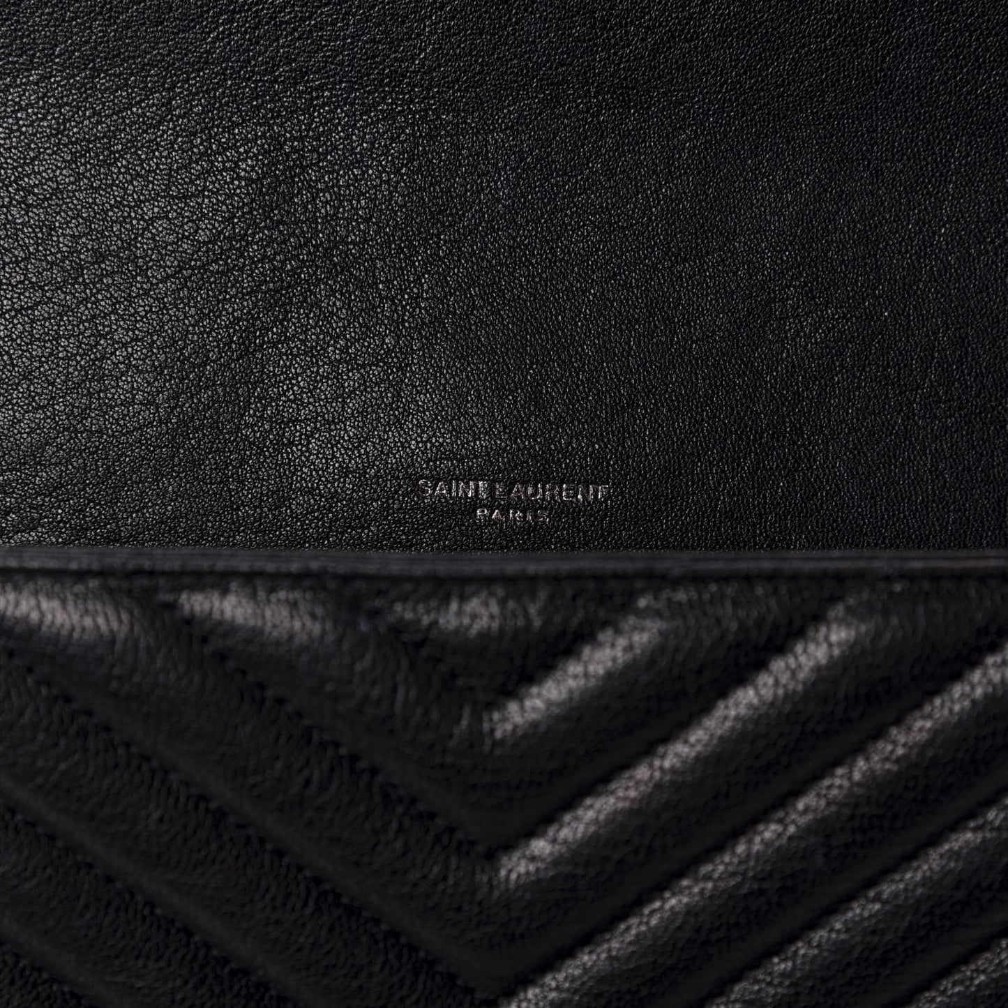Sheepskin Matelasse Chevron Monogram Monochrome Large College Satchel Black