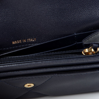 Chanel Goatskin Quilted Chanel 19 Flap Wallet Navy 7 of 8