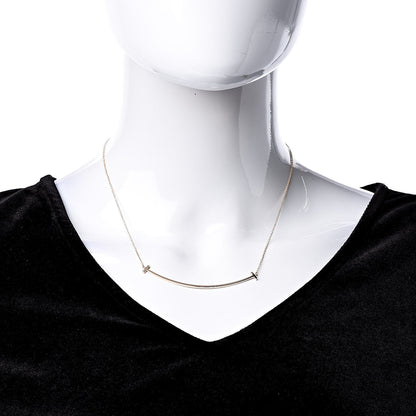 Tiffany 18K Rose Gold T Smile Pendant Necklace 2 of 6