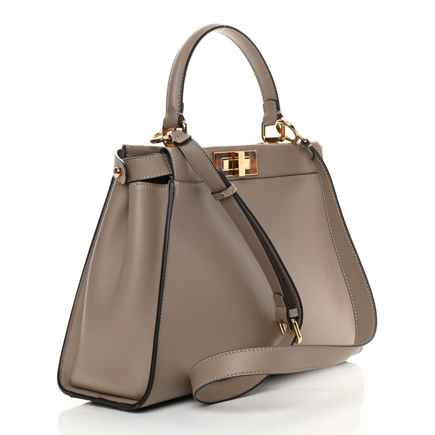 Vitello Seta Plexiglass Tortoise Medium Peekaboo Iconic Satchel Tortora