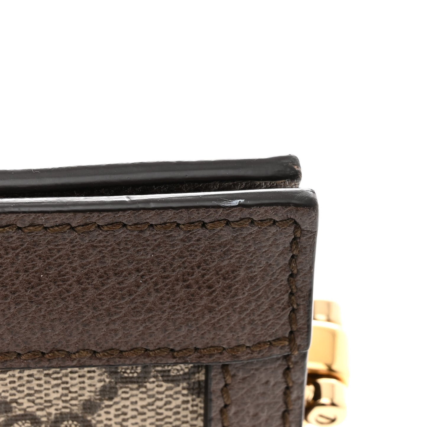 GG Supreme Monogram Web Small Ophidia Chain Shoulder Bag Brown