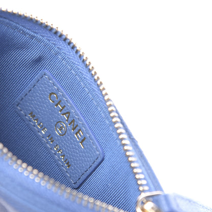 Chanel Caviar Quilted Flap Zip Card Holder Blue 6 of 8