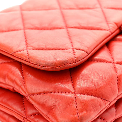Chanel Lambskin Quilted Chanel 3 Accordion Flap Bag Red 11 of 13