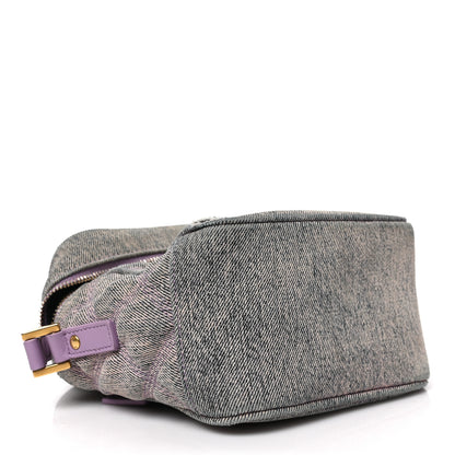 Saint Laurent Denim Quilted 80's Vanity Bag Bleached Lilac 4 of 9