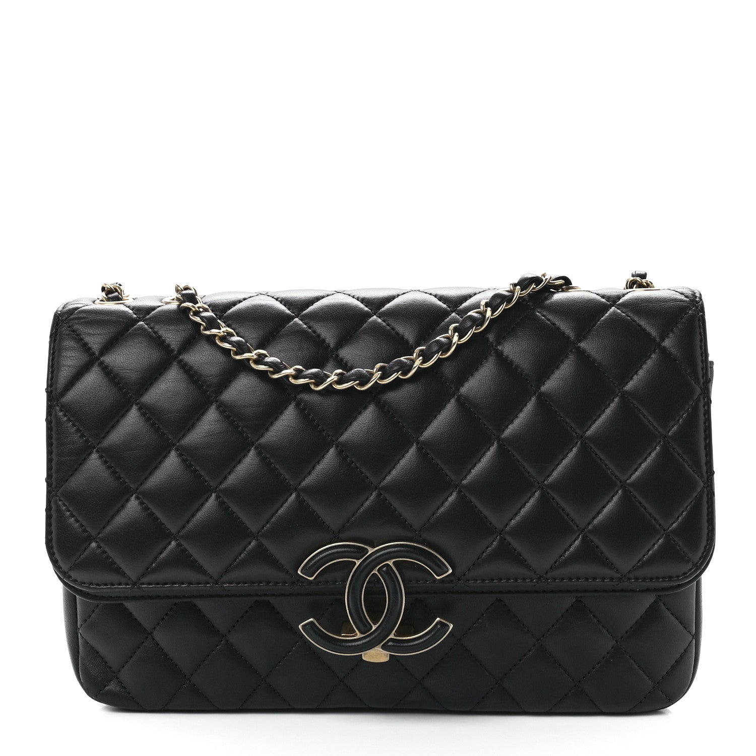 Chanel Lambskin Quilted Large CC Chic Flap Black 1 of 11