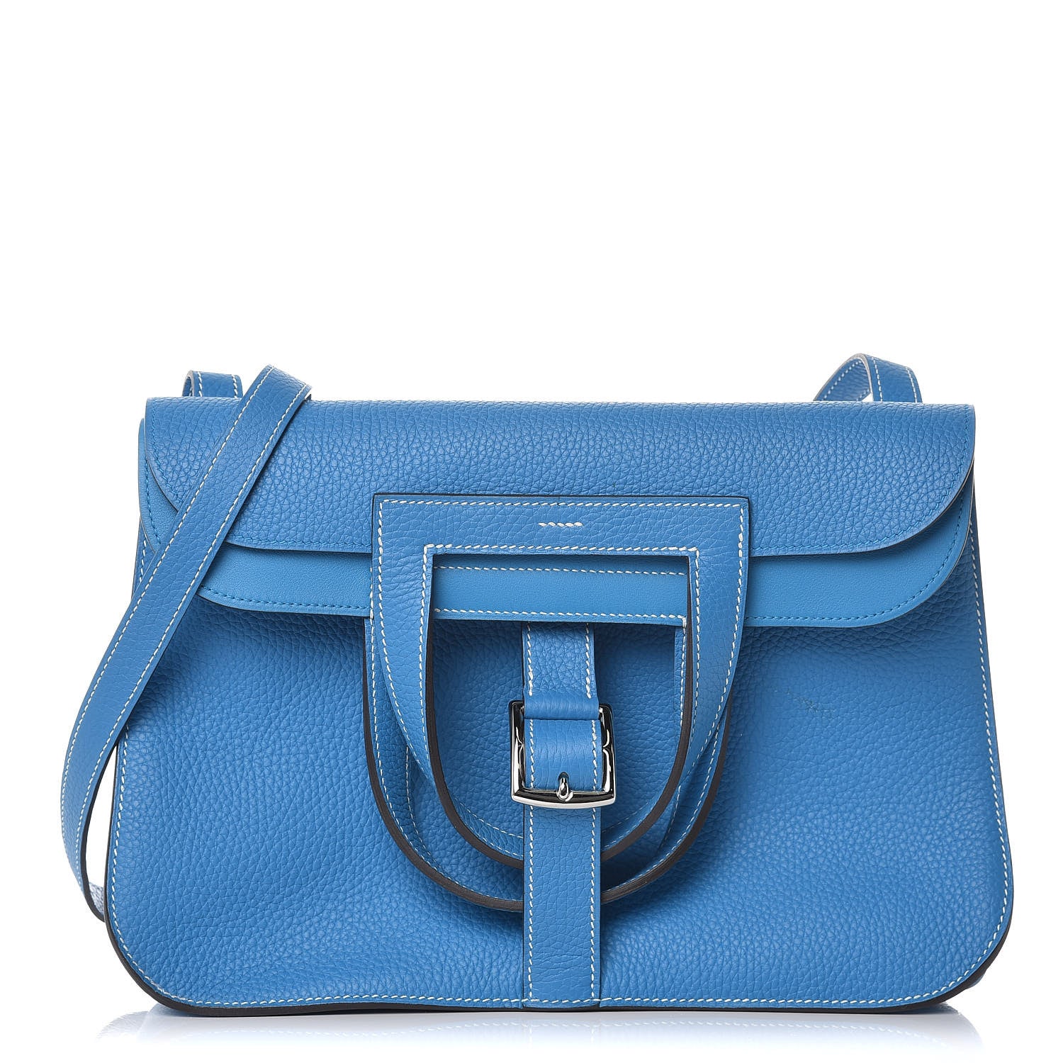 Hermes Taurillon Clemence Halzan 31 GM Bleu Zanzibar 1 of 11