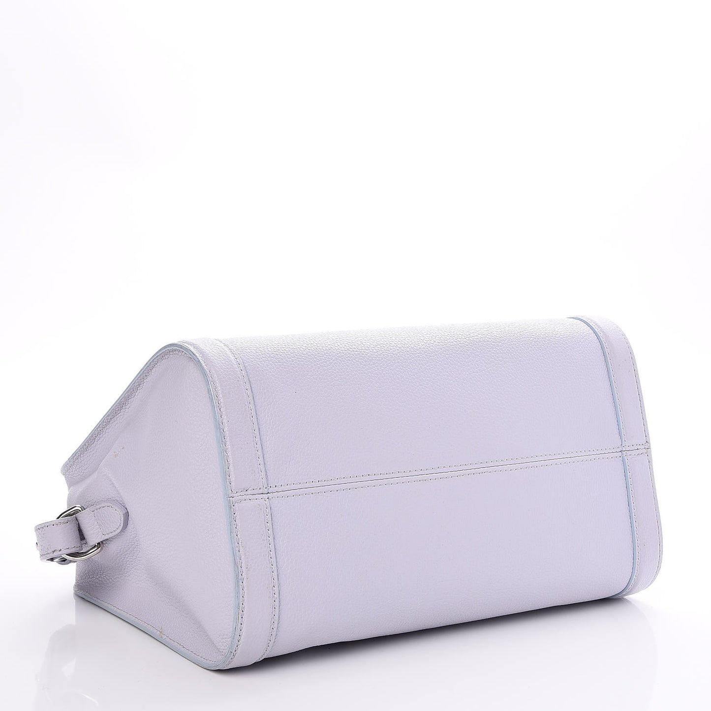ALEXANDER MCQUEEN Pebbled Calfskin Small Skull Padlock Zip Around Tote Lavender