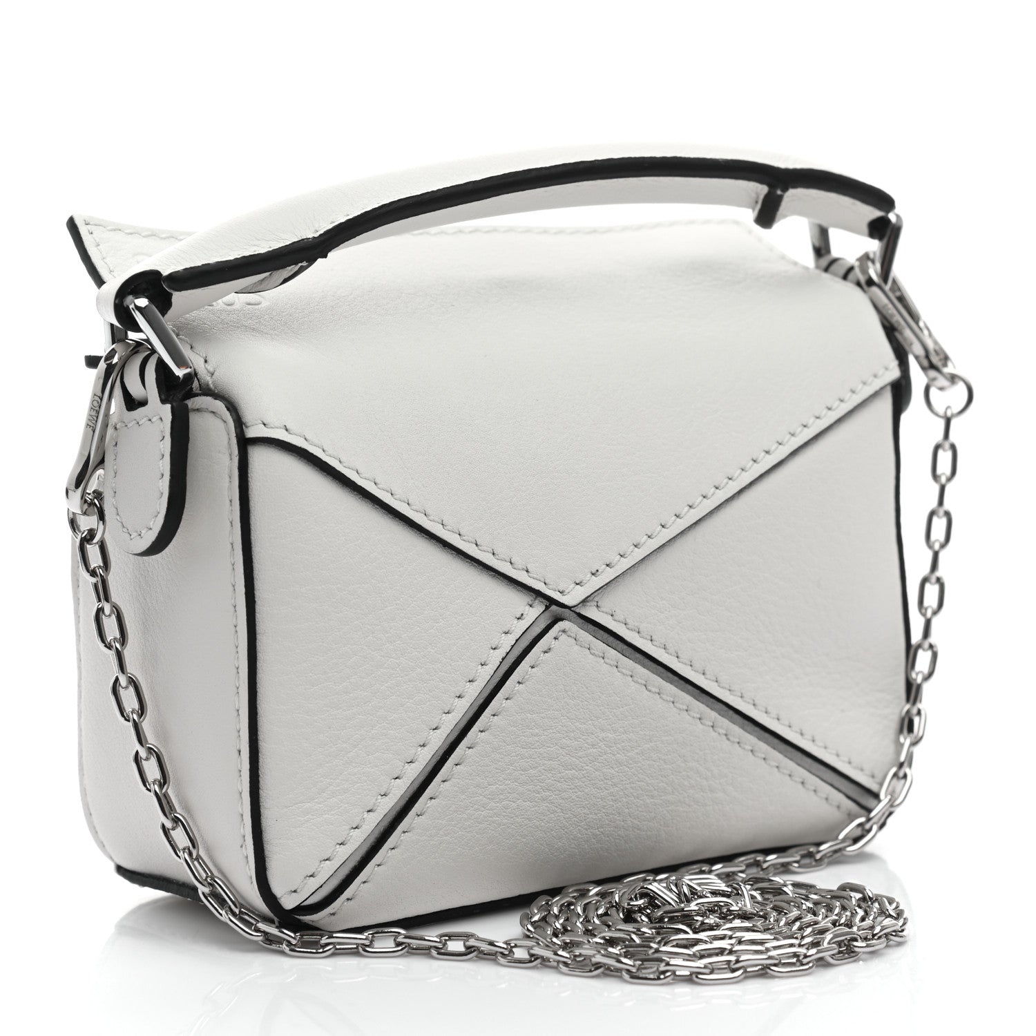 Loewe Calfskin Nano Puzzle Bag Soft White Black 3 of 9
