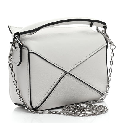 Loewe Calfskin Nano Puzzle Bag Soft White Black 3 of 9
