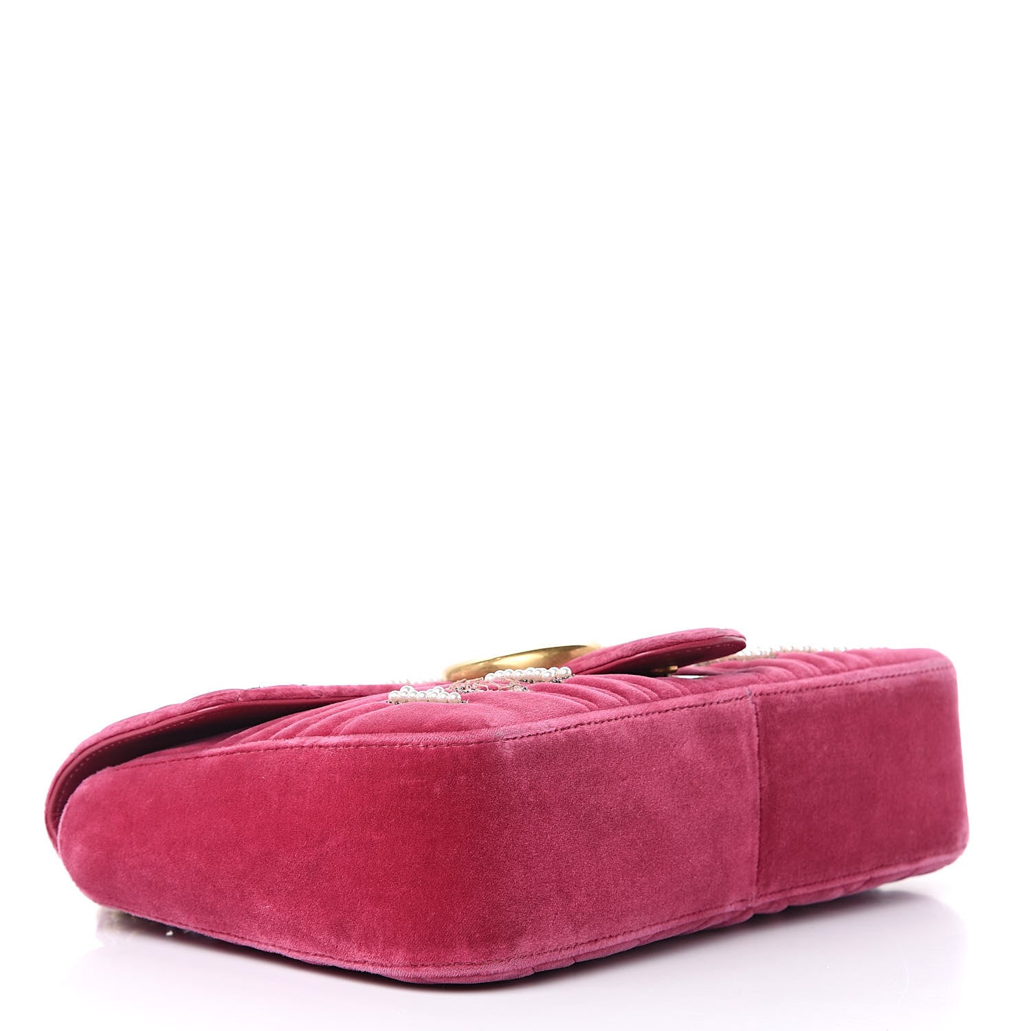 Gucci Velvet Matelasse Blind for Love Embroidered Medium GG Marmont Shoulder Bag Light Raspberry Rose Multicolor 4 of 20
