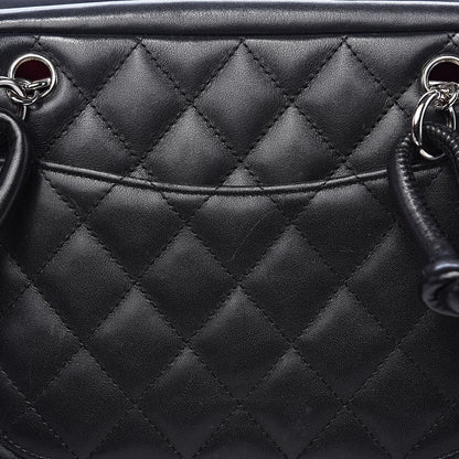Chanel Calfskin Quilted Large Cambon Bowler Black White 13 of 15