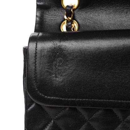 Chanel Lambskin Quilted Medium Double Flap Black 17 of 20