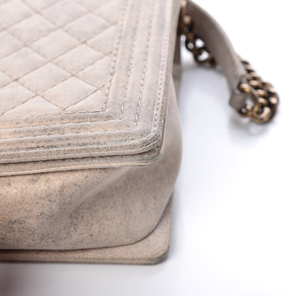 Chanel Iridescent Calfskin Quilted Large Boy Flap Beige 12 of 18
